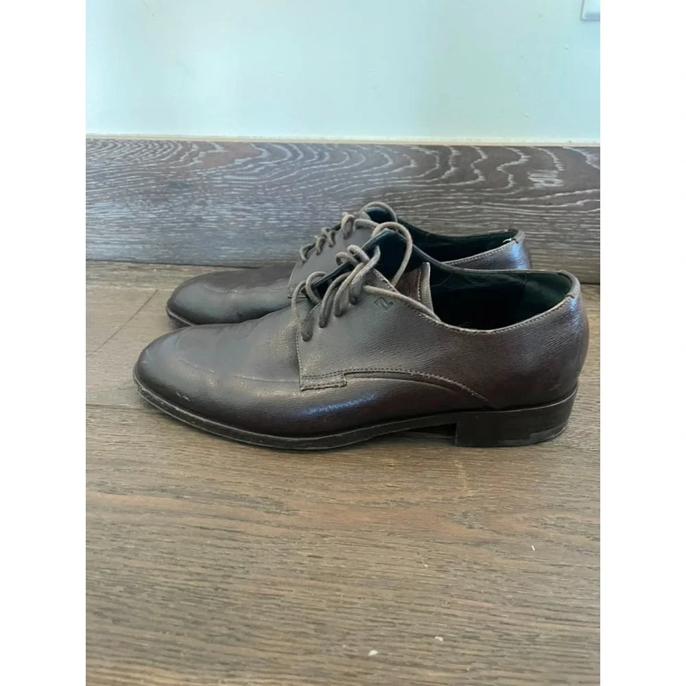 Porsche Design Brown Leather Derby Dress Shoes Men's EU 41 UK 7 Lace Up Italy